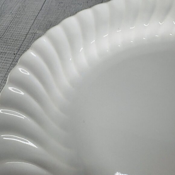 Sheffield BONE WHITE Ivory Swirl Rim Earthenware USA Oval 14" Serving Platter - Picture 11 of 16